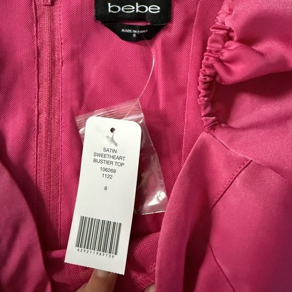 Bebe Satin Sweetheart Bustier Top | Hot Pink | Sizes 2, 4 & 8 | NWT - Picture 9 of 11